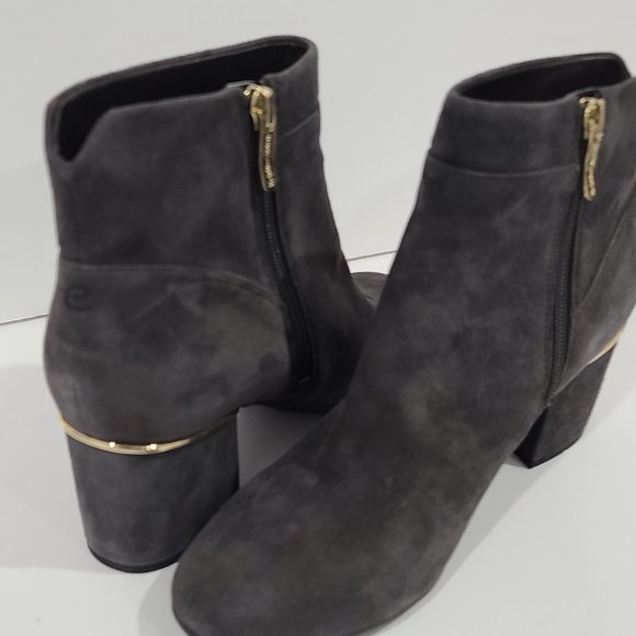 SALE! ✅  EASY SPIRIT Ankle Boot Dark Grey & Gold Nubuck (Suede) Size 9W ✨ NEW - Picture 3 of 10